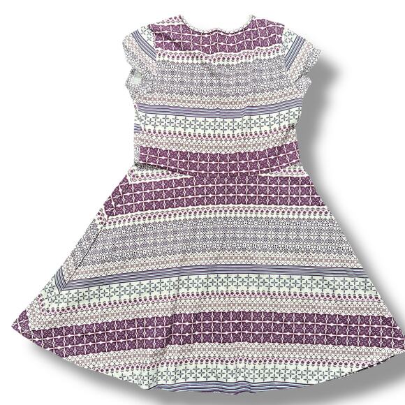 Childrens Place Girls T Shirt Dress Geo Print Purple Pink Fit and Flare XL - Picture 4 of 6